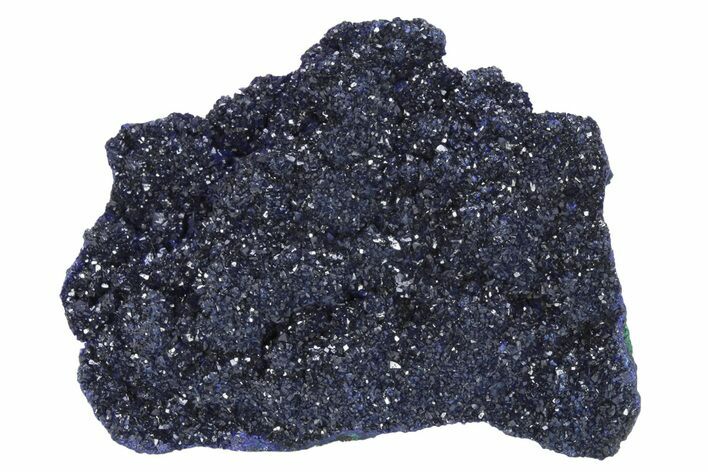 Sparkling Azurite Crystals on Fibrous Malachite - China #231817
